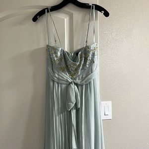 BCBGMAXAZRIA light blue floor length strapless dress